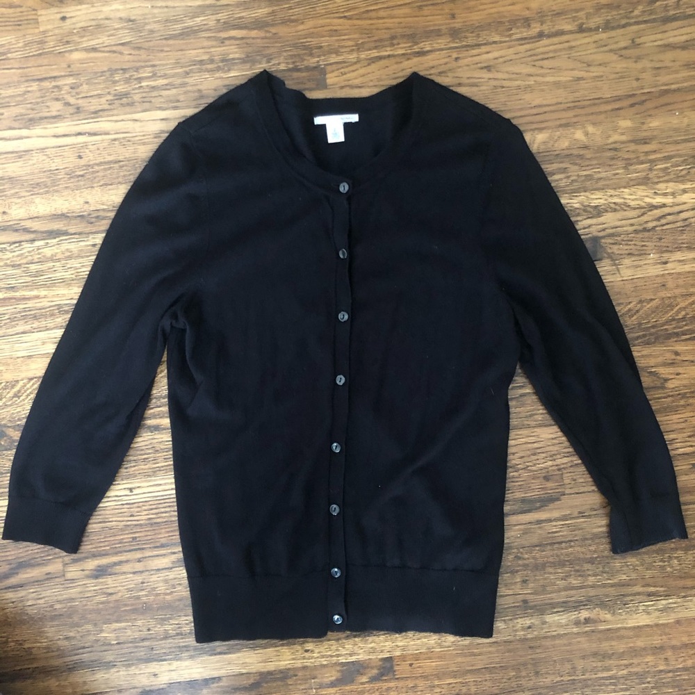 HALOGEN BLACK SWEATER CARDIGAN